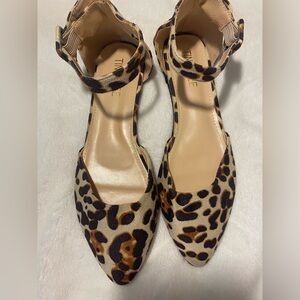 Brown and black leopard print flats new never worn